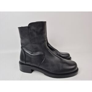 Stuart Weitzman Women's Black 5050 Bold Leather Zip Booties Size 7 B